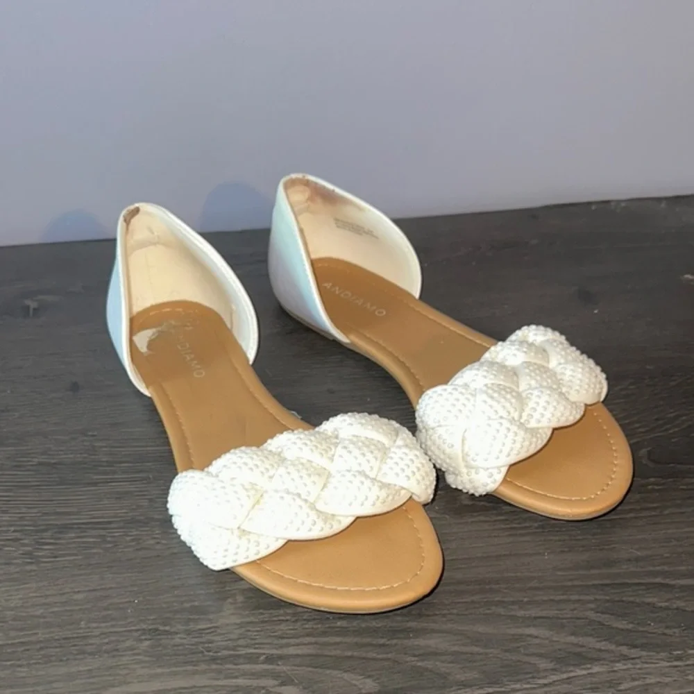 White Braided Sandals